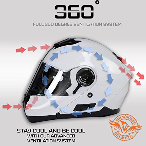 Milwaukee Helmets Advanced Full-Face Motorcycle Modular Helmets for Biker w/Drop Down Visor - XX-Large by Milwaukee Helmets - Used condition - Image 4