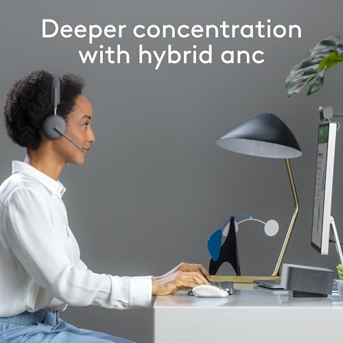 Image of Logitech Zone Wireless 2 Premium Noise Canceling Headset with Hybrid ANC, Certified for Microsoft Teams Over Native Bluetooth and Fast Pair, Engineered for Intel Evo laptops, Graphite