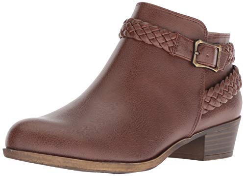 LifeStride Women's Adriana Ankle Bootie Boot, Dark tan, 6.5 M US