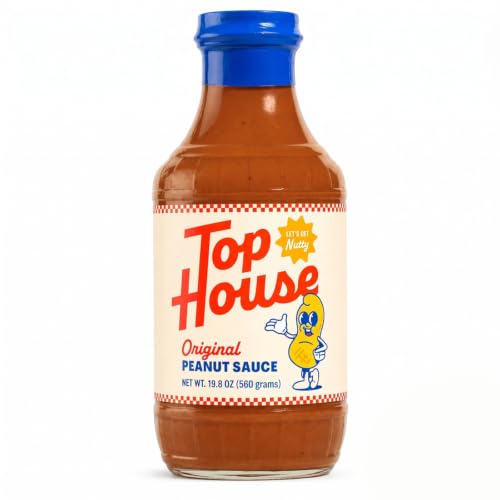 Top House Peanut Sauce - Original Creamy Dreamy Condiment & Thai-Inspired Dipping Sauce, 19.8oz