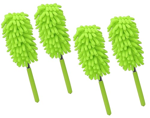 Image of Microfiber Delicate Duster, Comfortable Non Slip Handle, Detachable Washable Duster Head, Used to Clean Cars, Computers, Air Conditioners, Televisions and Other Products(4Pack /Green)