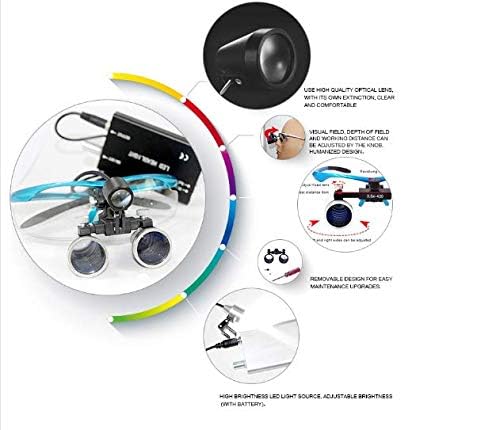 Image of K D Surgical LED Dental Loupes Lamp with Head Light & Battery (Magnification: 3.5 X4.20mm)