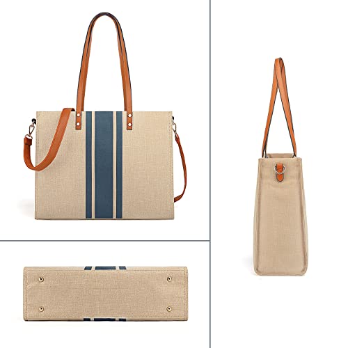 Laptop Tote Bag for Women, Fits 15.6 Inch Laptop Bag, Large Canvas Work Tote Bags for Women, Computer Briefcase Shoulder Bag3