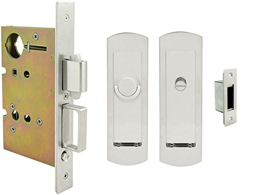 INOX FH29PD8440-TT09-14 Cerradura de Privacidad para Puerta Corredera con Giro de Pulgar TT09 y Giro de Moneda, Acabado Níquel Pulido