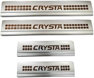 Empica Sill Plate/Door Foot Step Scuff Plate | Stainless Steel Car Door Foot Step Sill Plate Compatible for Toyota Crysta (Set of 4 Pcs)