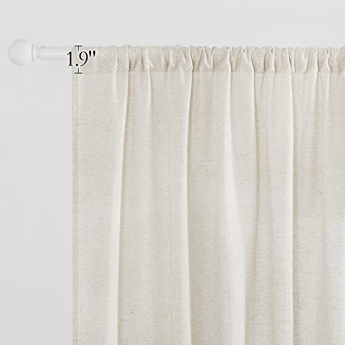 Nicetown Boho Linen Taupe Curtains, Country Style Home Decor Light Filtering Striped Drapes Set For Boys' Bedroom/French Window, 2 Panels, 52" W X 84" L #TOP1