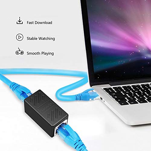 Dzhjkio Rj45 Coupler Ethernet Cable Extender 6 Pack In Line Network Cable Coupler Cat7 Cat6 Cat5 Cat5E Ethernet Coupler Adapter Female To Female, Black1 #TOP4