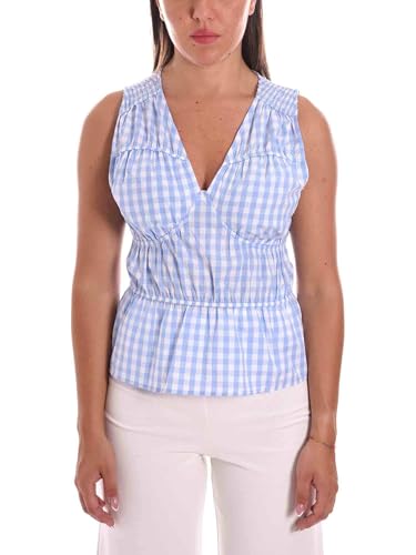 Top bleu Fracomina pour femme chic et élégant en satin