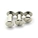 60 Sets Silvery Chicago Screws Assorted Kit 1/4 3/8 1/2 Inches Screw Posts Metal Accessories Nail Rivet Chicago Button For DIY Leather Decoration Bookbinding Round Flat Head Stud Screw