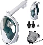 YAOJIA tauchermaske Erwachsene Ganz Gesicht Schnorchelmaske Set, 180 ° See Anti-Nebel Anti-Leck-Design Schwimmen Tauchmasken Mit Action-Kamera-Halterung for Erwachsene