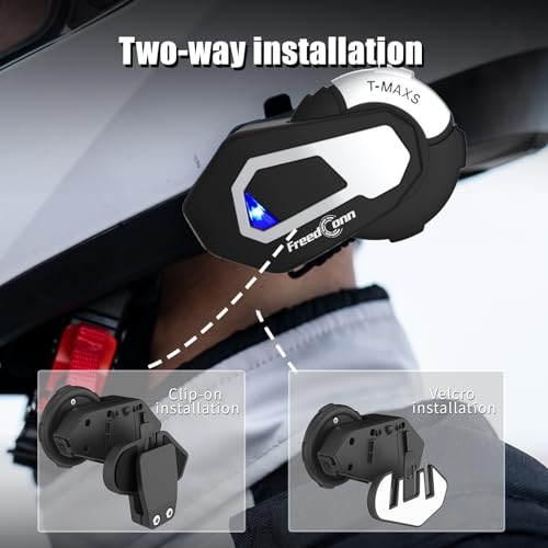 Image of FreedConn Motorcycle Bluetooth Headset T-MAXS Motorcycle Communication Systems 6 Riders 1000M Group Helmet Intercom with Music Sharing FM Radio CVC Noise Cancellation Accessories