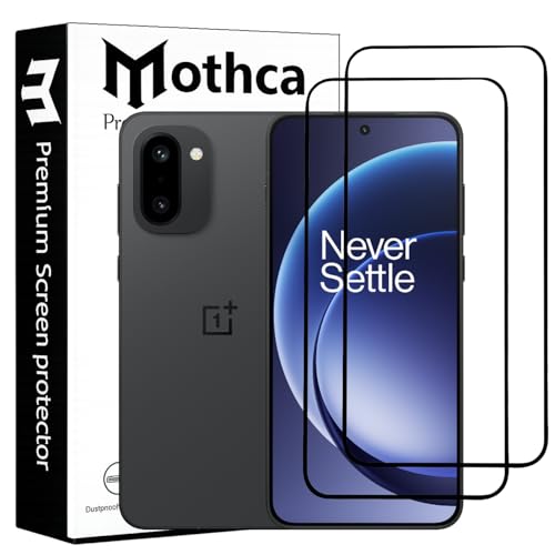 Image of Mothca Military-Grade Tempered Glass Screen Protector Compatible for OnePlus 15R 5G with Edge to Edge Coverage - Case Friendly, Anti-Scratch & Bubble-Free Installation Kit (Pack of 2)
