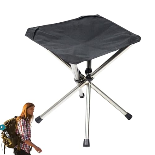 Tabouret pliable compact en acier inoxydable pour camping et extérieur
