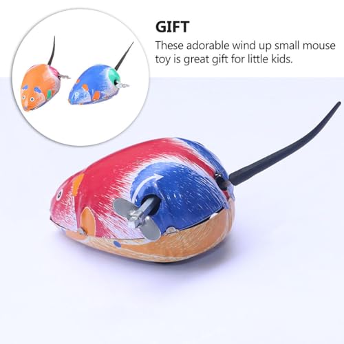 HEMOTON 4 Stück Uhrwerk Blechmaus Vintage Aufziehspielzeug Hund Tierisches Uhrwerk Froschspielzeug Verschachtelung Stütze Mausspielzeug Zum Aufziehen Kind Spielzeugset Metall