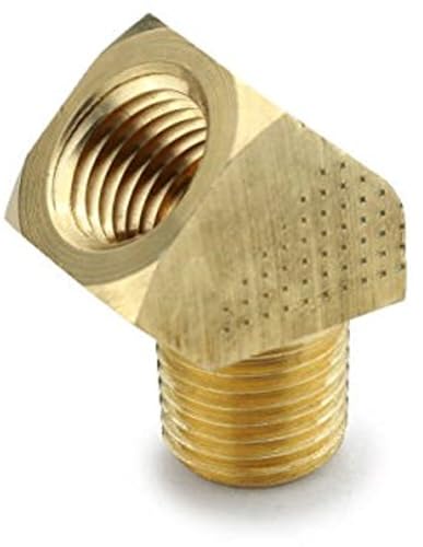 Parker Hannifin 2214P-6-6 Brass 45 Degree Extruded Elbow Pipe Fitting, 3/8" Female Thread x 3/8" Male Thread