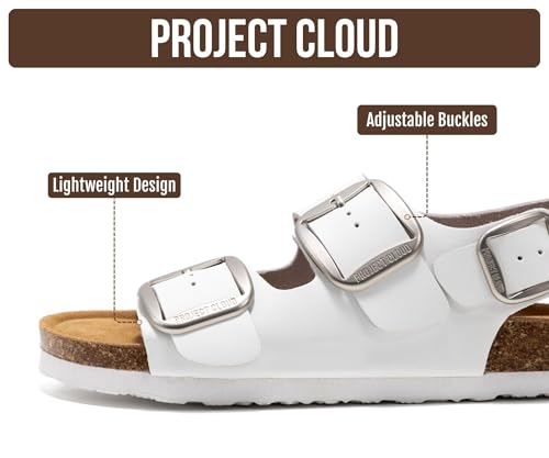 Image of Project Cloud 100% Genuine Leather Beach Sandals for Women 2026 with Lightweight & Comfortable Slides for Women - Non Slip with Memory Foam Slingback Womens Sandals 2026 (Garda)