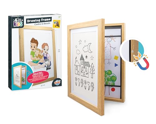 BUKI FK013 - Kinderkunst Bilderrahmen A4 - für Kinderzeichnungen mit Aufbewahrung, Weiß