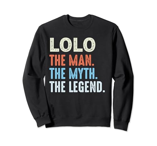 LOLO Man The Myth The Legend Funny Vintage Festa del Papà Felpa