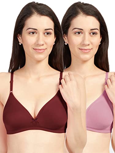 Image of SONARI Omania Womens Non-Padded Cotton Polyester Bras - Solid, Non-Wired, Medium Coverage, Hand Washable (Pack of 2)