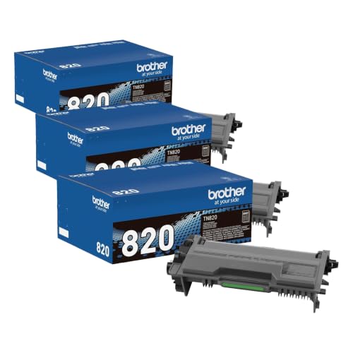 Image of Brother Genuine Toner Cartridge, TN820, Replacement Black Toner, Page Yield Up to 3,000 Pages, Amazon Dash Replenishment Cartridge (Pack of 3)