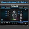 TMKB Falcon M1SE Ultralight Honeycomb Gaming Mouse, High-Precision 12800DPI Optical Sensor, 6 Programmable Buttons, Customizable RGB, Drag-Free Paracord, Ergonomic Wired Gaming Mouse - Matte Black