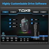 Dierya x TMKB Falcon M1SE Gaming Mouse, 12800DPI Optical Sensor, 6 Programmable Buttons, Customisable RGB Lighting, Ergonomic & Lightweight Honeycomb Design for PC/Laptop/Mac - USB Wired - Matt Black - Image 6