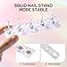 MelodySusie Nail Stand for Press Ons, White Shiny Acrylic Magnetic Base for Painting Display with Brush Holder and 100 Pcs Reusable Double-Sided Tape for Home DIY Salon Supplies