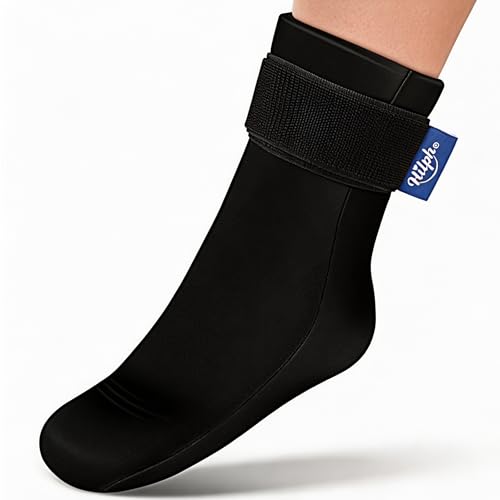 Image of Hilph Full Foot Ice Pack Gel Sock for Hot & Cold Therapy - Reusable Cooling Sock for Toe Pain, Plantar Fasciitis & Hot Feet - Easy Slip On Design for Chemotherapy, Postpartum Recovery, 1-Pack, Black
