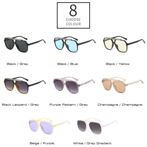 Lunettes de soleil double bridges verres transparents dégradés gris - 3