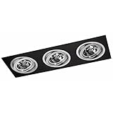 Iluminación interior: Luces para techo de diseño rectangular nego con IP20 para todo tipo de techos. El tamaño de este empotrable grande lo hace ideal también para la iluminación profesional en espacios grandes y amplios como: comercios, hoteles, tiendas, restaurantes, locales, oficinas…