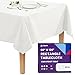 Gee Di Moda Rectangle Tablecloth - 60 x 126" Inch - White Rectangular Table Cloth for 8 Foot Table in Washable Polyester - Great for Buffet Table, Parties, Holiday Dinner, Wedding & More