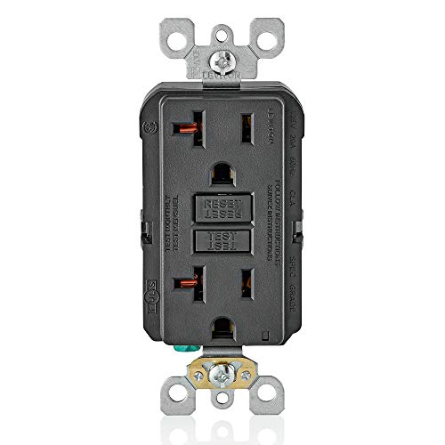 One-Day Sale: Up to 60% Off Leviton GFNT2-E Self-Test SmartlockPro Slim GFCI Non-Tamper-Resistant Receptacle with LED Indicator, Wallplate Included, 20-Amp, Black