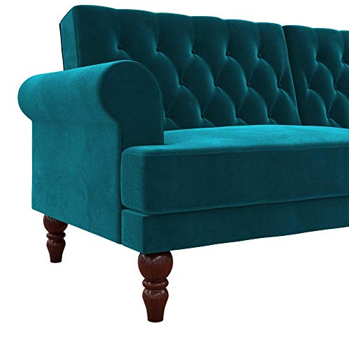 Novogratz 2342979N Upholstered Cassidy, Convertible Couch, Green Velvet Futon #TOP5