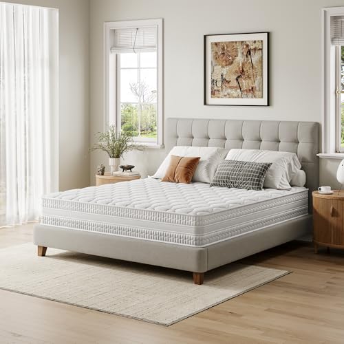 Vesgantti Queen Mattress, 10 inch Queen Bed Mattress in a Box with Gel Memory Foam and Pocket Spring, Ergonomic Design & Pressure Relief, Medium Firm Feel,CertiPUR-US Vita - Thumbnail 2