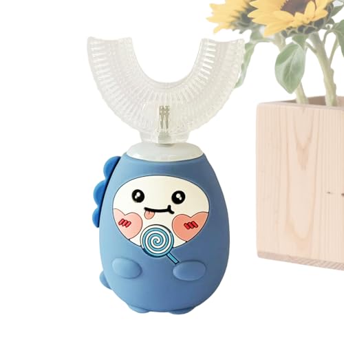 Cepillo de dientes en forma de U para niños, cepillo de dientes eléctrico de completa con temporizador y 3 modos, herramienta portátil de limpieza de dientes, para la noche, diario, hogar, viajes