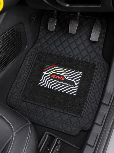 Image of CARNEST 7D Car Floor Mats Only Compatible with Baleno All Model, Set of 3 Pcs, 100% Waterproof & Washable Luxury 7D Car Foot Mats, F-Blk