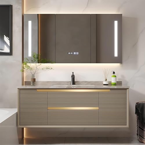 ORTRVYQ Modern Bathroom Vanity Set, 44-inch Floating Bathroom Sink Vanity