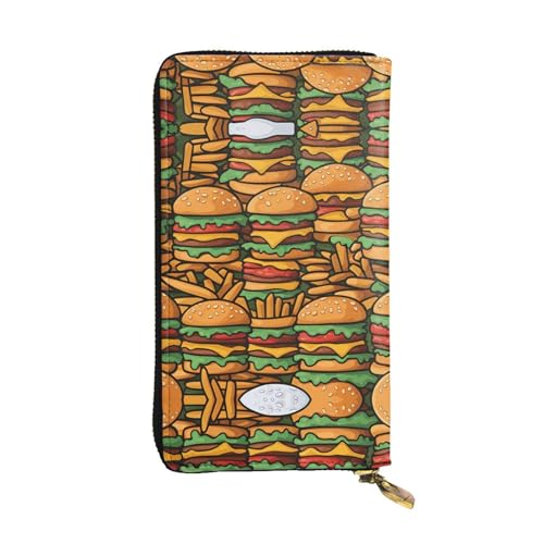 Portefeuille en cuir avec compartiments cartes et motif hamburger