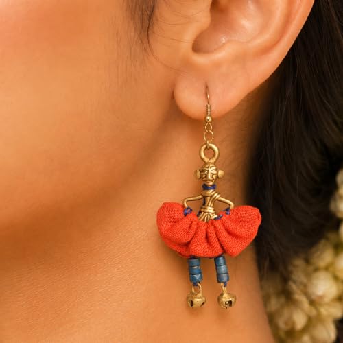 Image of Royal Queen & Empress Handcrafted Tribal Dhokra Earrings Collection for Women - Statement Ethnic Designs in Multiple Colours