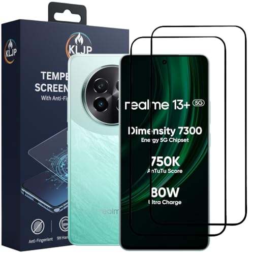 Image of Military-Grade Gorilla Tempered Glass For Realme 13+ With Installation Kit | Edge to Edge Coverage | Black (Pack Of 2)