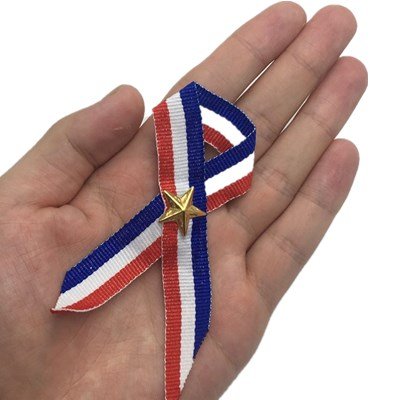 Borang 48 Bulk Patriotic Ribbon With Gold Star (Red, White, And Blue),For Holiday Seasons And Christmas #TOP3