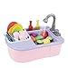 KDDD Fregadero Cocina Juguete Fregadero con Agua Juegos de Imitación Lavaplatos Juguete para Niño y Niña Verduras y Accesorios de Cocinita Infantil de Imitación JuegosPurple
