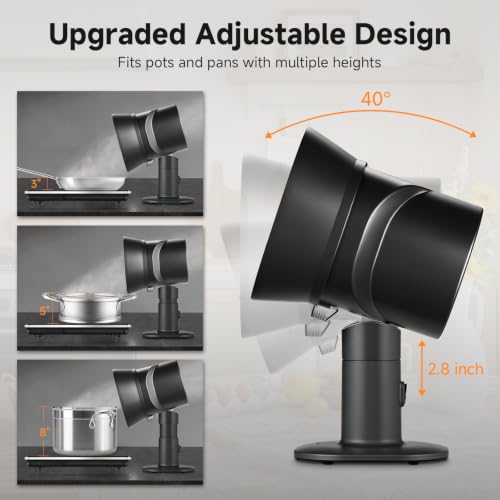 Image of Portable Range Hood,4-Speed Desktop Exhaust Fan with adjustable Height | 4-speed Fume Capture Shield desktop exhaust fan with djustable height. 52dB, with 10 carbon filters. for indoor BBQ, RV.
