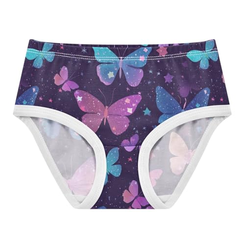 Wusikd Butterflies Girls' Underwear Cotton Purple Pink Girls Briefs Soft Toddler Underwear 2T