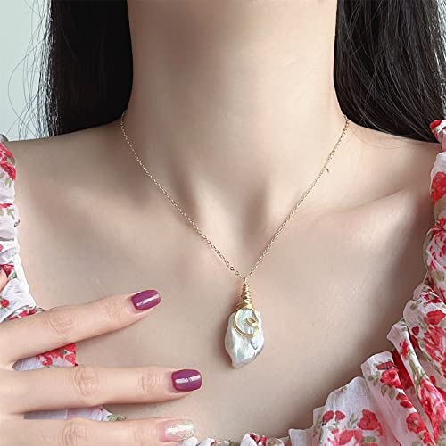 Collier en perles d'eau douce naturelles et boucles plaqué or 14K
