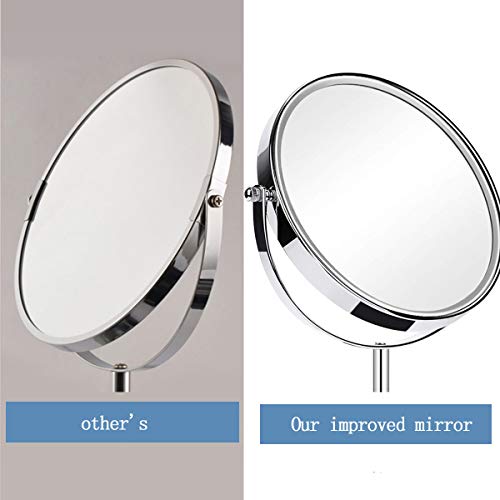 ANGNYA Double Sided Vanity Mirror 20 cm(8-Inch), 1X and 3X Magnifying Mirror Round Freestanding Makeup Mirror for Bedroom, 360 Degree Swivel with Stainless Steel Frame - Image 6