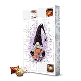 artboxONE Adventskalender mit Pralinen von Ferrero mit Motiv Halloween-Mädchenzwerg mit Blumen