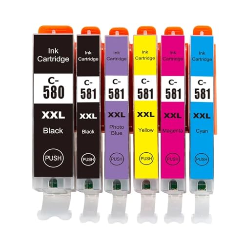 Capacità cartuccia dinchiostro compatibile con 580 581 PGI-580 CLI-581 PGI580 580XL per stampanti TR7550 TR8550 TS6150 TS61516PCS