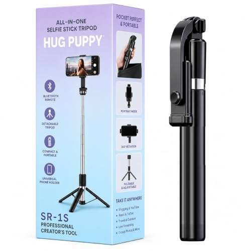 Image of NEW 2026 Selfie Stick Tripod 25 inch with Bluetooth Remote & Light (2.5 FT) | 3-in-1 Multifunctional, Foldable Design, Metal Build, Smartphone Compatible, 1 Year Warranty