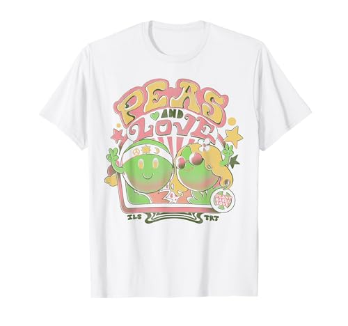 Póster retro divertido de guisantes y amor, hipster, paz y amor Camiseta